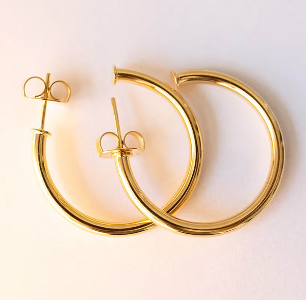 Argolas Abertas Banhadas a Ouro 18k