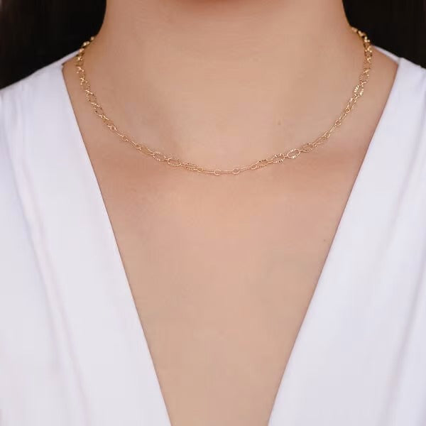 Colar Choker de Elos Banhado a Ouro 18k