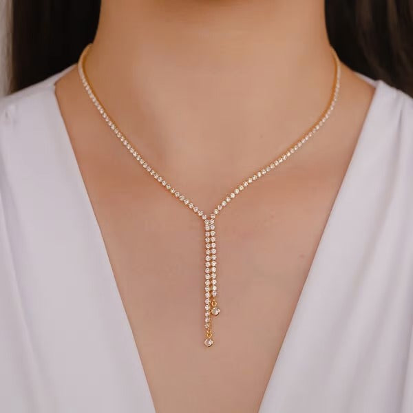 Colar Banhado a Ouro 18k com Micro Zircónias e Zircónias