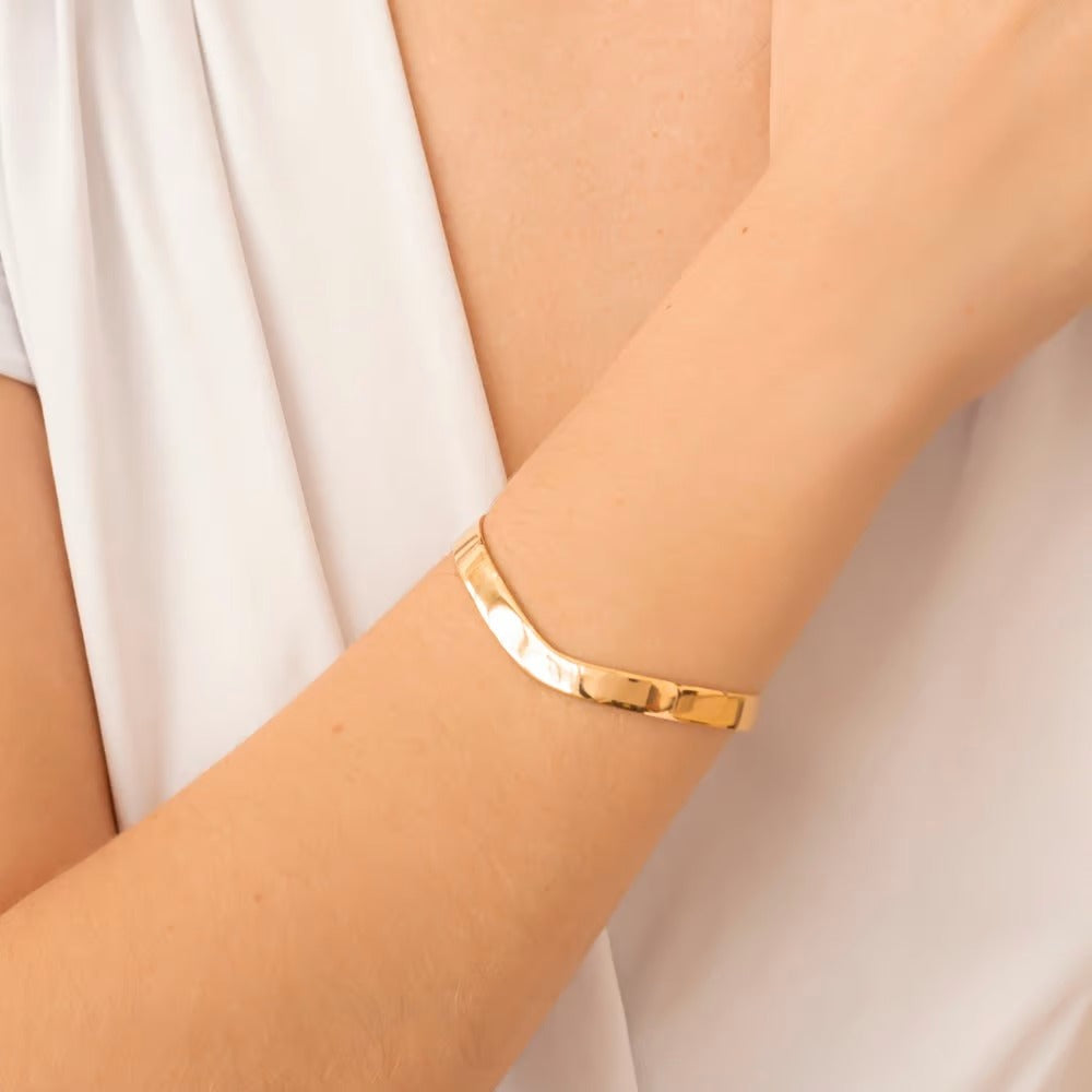 Bracelete, Aberta, Banhada a Ouro 18k