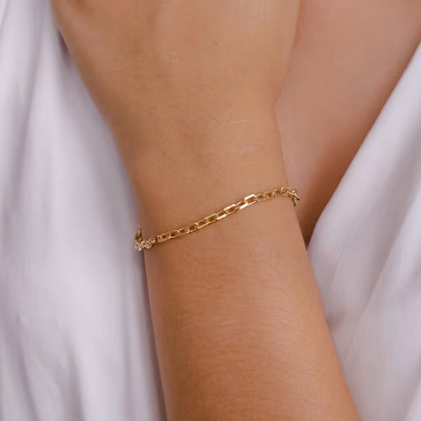 Pulseira de Elos Banhada a Ouro 18k