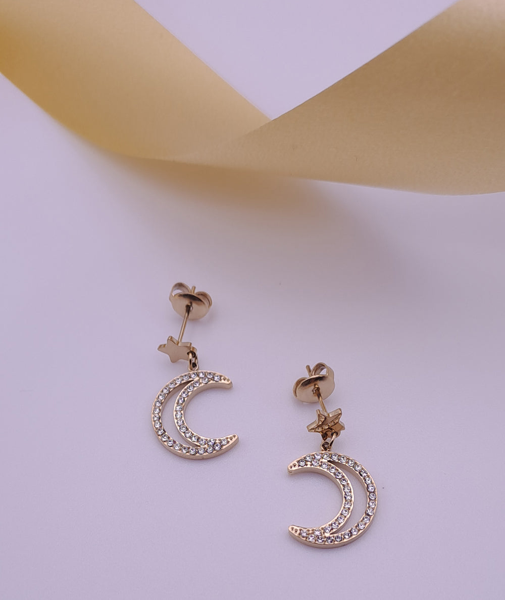 Brincos Meia Lua com Zircónias