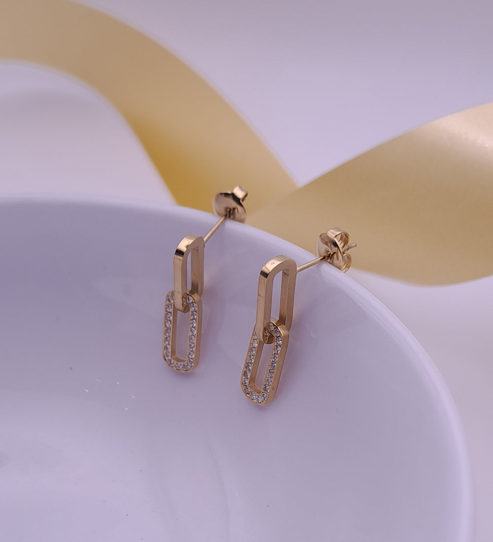 Brincos de Elos com Zircónias