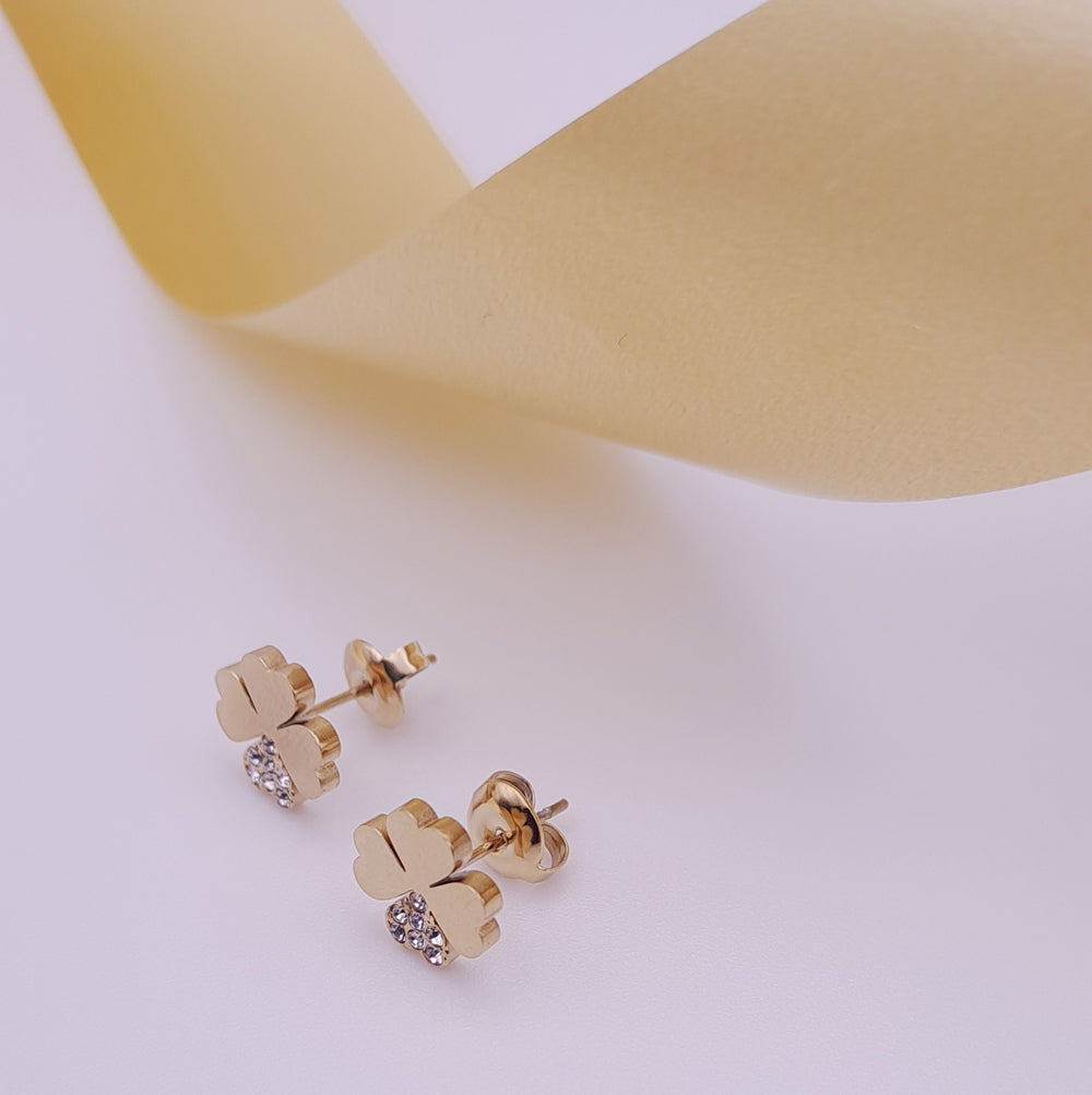 Brincos em Forma de Trevo com Zircónias
