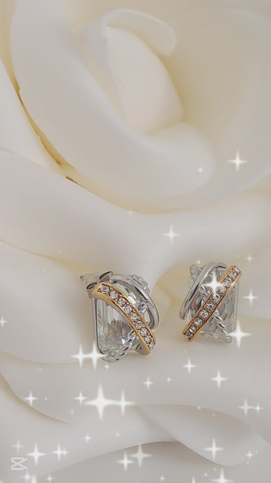 Brincos com Zircónias Prateado